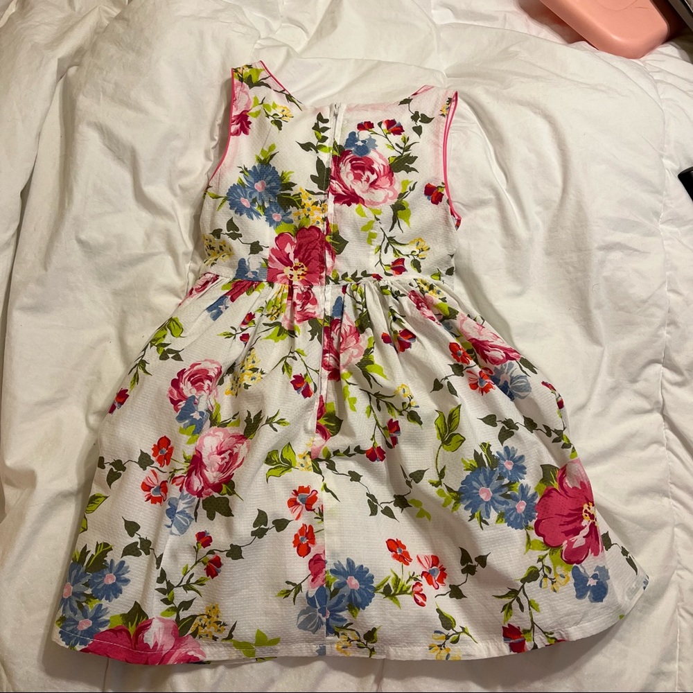 Girls childrens place flare dress size 8 floral Easter print - Picture 2 of 6